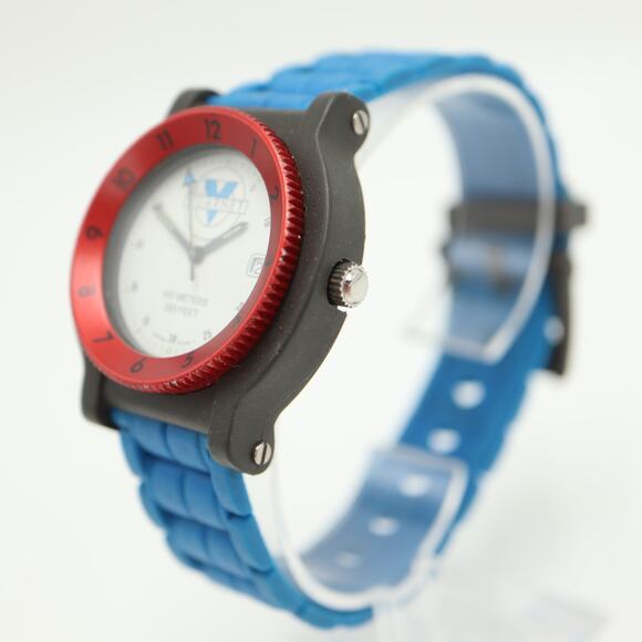 Vintage Vuarnet Swiss Made 38mm Date Watch Fiber Glass Bezel with New Battery - Picture 9 of 16